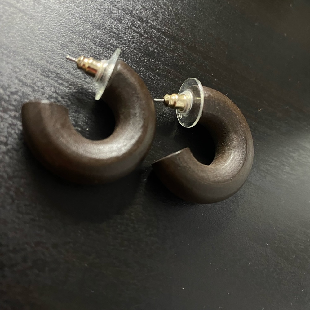 Dark Brown Hoop Earrings